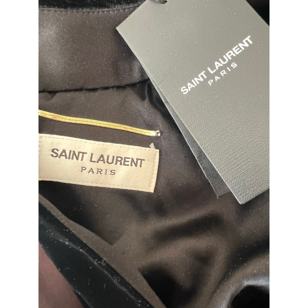 NWT Saint Laurent Black Velvet Mini Dress S - Picture 12 of 15